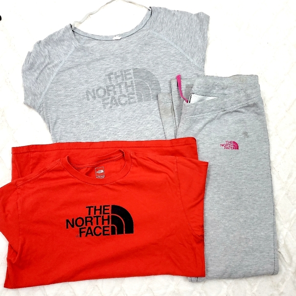 The North Face Tops - North face bundle. 2 tees and 1pair of sweat pant